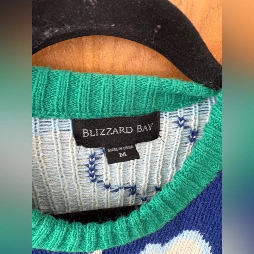Buzzard Bay Blue, green and Cream Holiday Christmas Sweater M